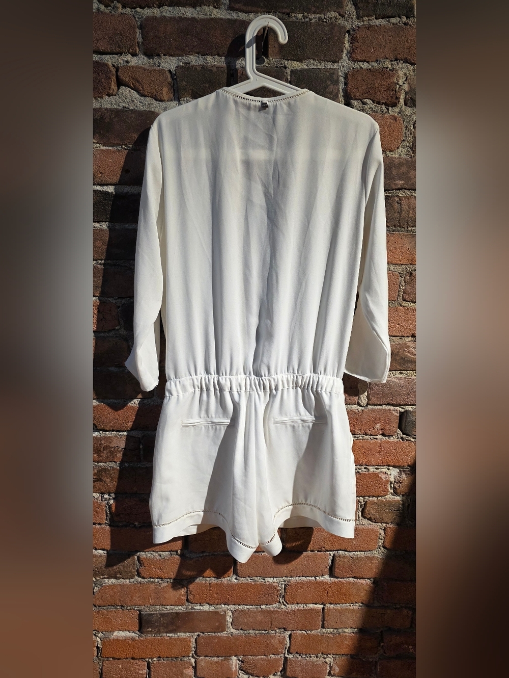 RUDSAK White Lightweight Blouse with Ladder Trim - Picture 3 of 3